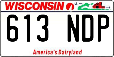 WI license plate 613NDP
