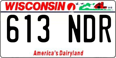 WI license plate 613NDR