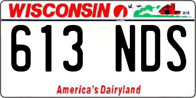 WI license plate 613NDS