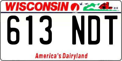WI license plate 613NDT