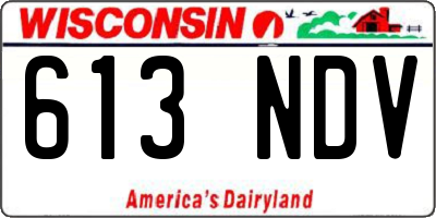 WI license plate 613NDV