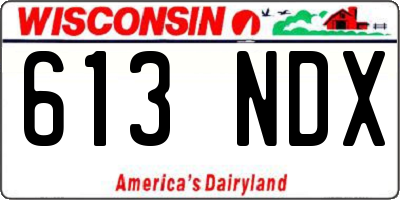 WI license plate 613NDX