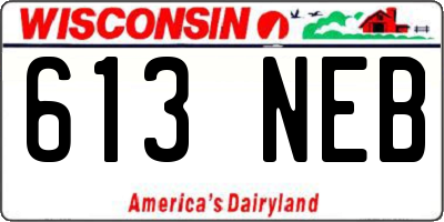 WI license plate 613NEB