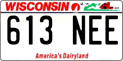 WI license plate 613NEE