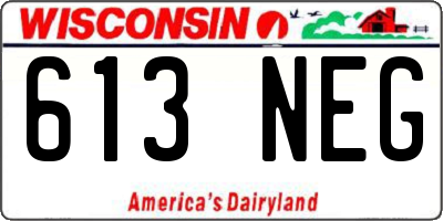 WI license plate 613NEG