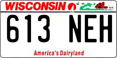 WI license plate 613NEH