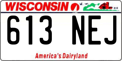 WI license plate 613NEJ