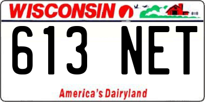 WI license plate 613NET
