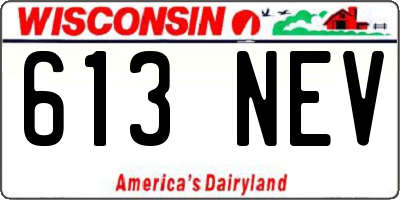 WI license plate 613NEV