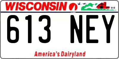 WI license plate 613NEY