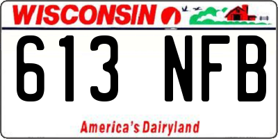 WI license plate 613NFB