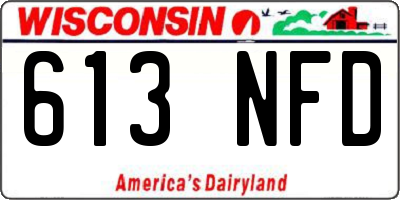 WI license plate 613NFD