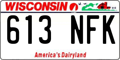 WI license plate 613NFK
