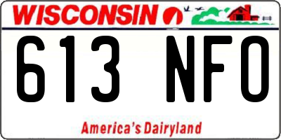 WI license plate 613NFO