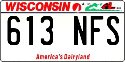 WI license plate 613NFS
