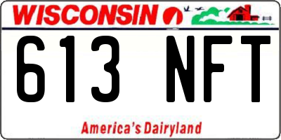 WI license plate 613NFT