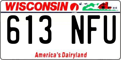 WI license plate 613NFU