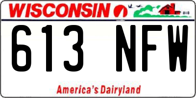 WI license plate 613NFW