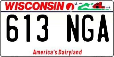 WI license plate 613NGA