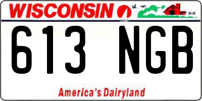 WI license plate 613NGB