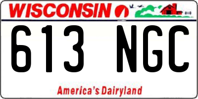 WI license plate 613NGC