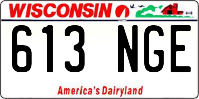 WI license plate 613NGE