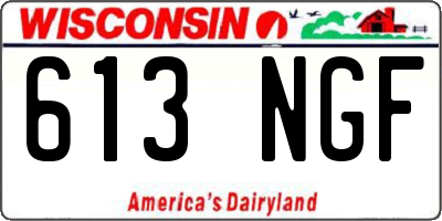 WI license plate 613NGF