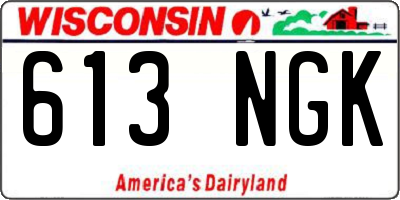 WI license plate 613NGK