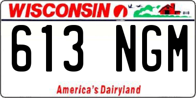 WI license plate 613NGM