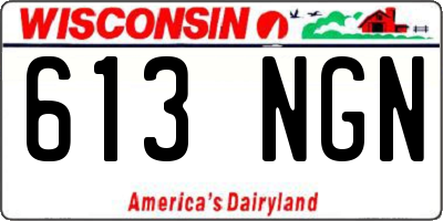 WI license plate 613NGN