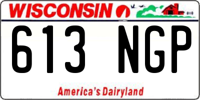 WI license plate 613NGP
