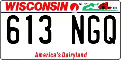 WI license plate 613NGQ