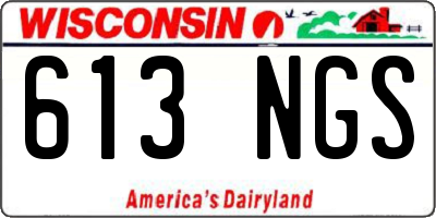 WI license plate 613NGS