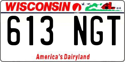 WI license plate 613NGT
