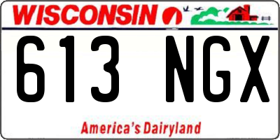 WI license plate 613NGX