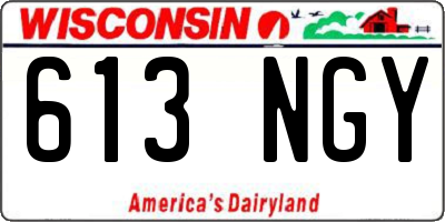 WI license plate 613NGY