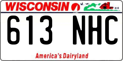 WI license plate 613NHC