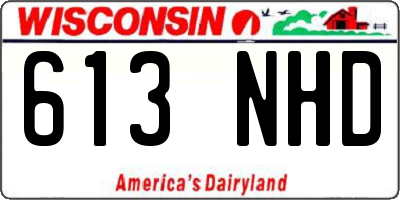 WI license plate 613NHD