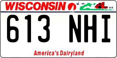 WI license plate 613NHI