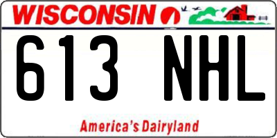 WI license plate 613NHL
