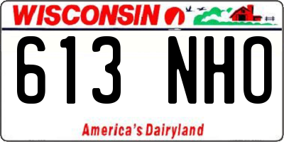 WI license plate 613NHO