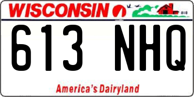 WI license plate 613NHQ