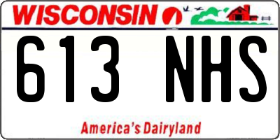 WI license plate 613NHS