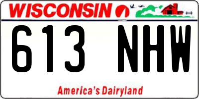 WI license plate 613NHW