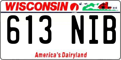 WI license plate 613NIB