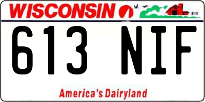 WI license plate 613NIF