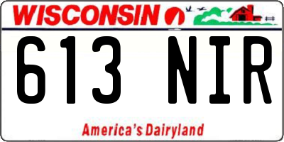 WI license plate 613NIR
