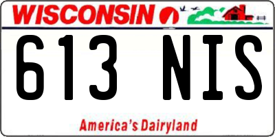 WI license plate 613NIS