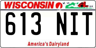WI license plate 613NIT