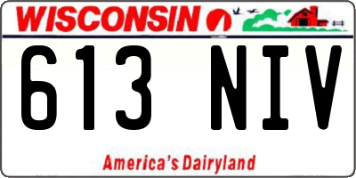 WI license plate 613NIV